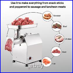 0.75 HP Stainless Steel Electric Meat Grinder Machine Sausage Stuffer Filler New