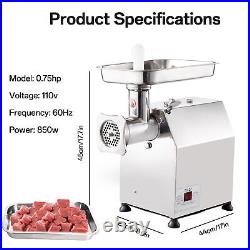 0.75 HP Stainless Steel Electric Meat Grinder Machine Sausage Stuffer Filler New