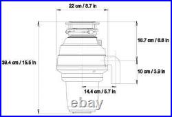 1.25 HP Food Waste Garbage Disposal, High Torque, Stainless Steel Grinder NEW