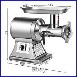 1.5 HP Electric Stainless Steel Heavy Duty Meat Grinder 1100W Commercial Grade