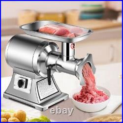 1.5HP 1100W Electric Commercial Meat Grinder Heavy Duty Stainless Steel 550LB/h