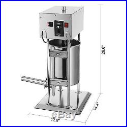 10L 25LB Electric Commerical Sausage Stuffer Stainless Dual Speed Meat Grinder