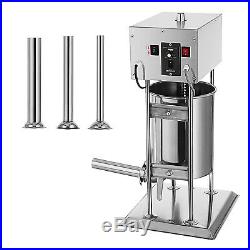 10L 25LB Electric Commerical Sausage Stuffer Stainless Dual Speed Meat Grinder
