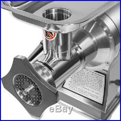 1100W Electric #22 Meat Grinder Stainless Steel Heavy Duty Sausage Tube 2-Speed