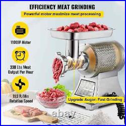 1100W Electric Meat Grinder, 330lbs/H Stainless Steel Commercial Machine