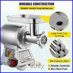 1100W Electric Meat Grinder, 330lbs/H Stainless Steel Commercial Machine