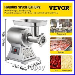 1100W Electric Meat Grinder with 2 Blades 550LB/h Stainless Steel 220 RPM 1100W Electric Meat Grinder with 2 Blades 550LB/h Stainless Steel 220 RPM
