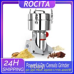 110V 4000W Electric Grain Grinder Herbs Mill Commercial Dry Cereal Machine 2500g