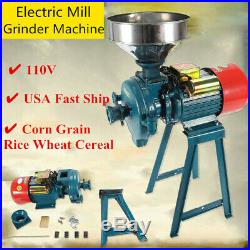 110V Electric Mill Grinder Cereals Corn Grain Coffee Dry Wheat Feed +Funnel