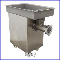 110V Meat Grinder with 8mm Plate & Wheels 450kg/h Stainless Steel 2200W