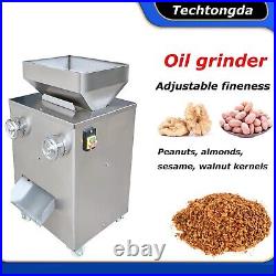 110V Stainless Steel Continuous Feed Oil Grinder Peanuts Almonds Walnuts Sesame