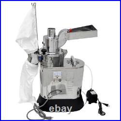 110V Stainless Steel Electric Hammer Mill Grain Grinder Machine Dry Plant