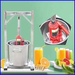 12L Fruit Press with Hydraulic Jack Fruit Crusher Fruit Grinder Stainless Steel