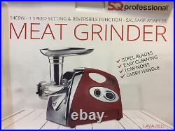 1400w Electric Meat Grinder Mincer Stainless Steel Sausage Maker Machine -hq