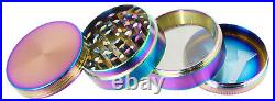 20 50mm Rainbow Stainless Steel Spice Herb Grinder Cylinder 4 Piece Tobacco Mill