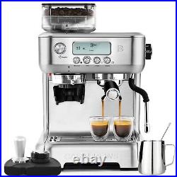 20 Bar Espresso Cappuccino Machine with Grinder With LCD Display Stainless Steel