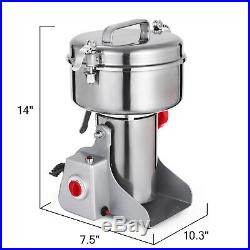 2000g Electric Herb Grain Mill Grinder 70300Mesh 110V 28000R/M Stainless Steel