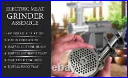 2000w Max Watt 2 Blades Plates Electric Meat Metallic Grinder & Sausage Stuffer