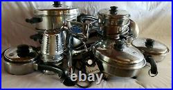 22 Piece SALADMASTER Steel Set Pots Pans Lids Electric Skillet Grinder/Chopper +