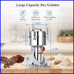 2500g Herb Grinder Commercial Electric Grain Mill High Speed Dry Spices Grinder
