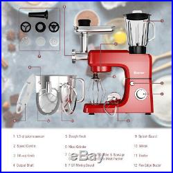3 in 1 800W 6 Speed Stand Mixer Meat Grinder Blender Sausage Stuffer Home Red
