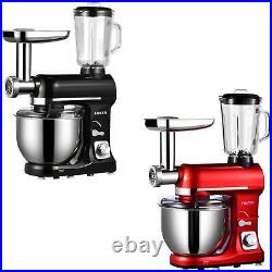 3 in 1 Tilt-Head Mixer with 5QT Bowl 6 Speeds 850W Stand Meat Grinder Red Blender