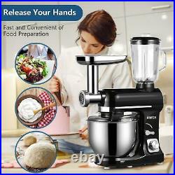 3 in 1 Tilt-Head Mixer with 5QT Bowl 6 Speeds 850W Stand Meat Grinder Red Blender