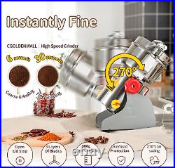300G High-Speed Electric Grain Grinder Mill Stainless Steel for Commercial Spice