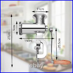 304 Stainless Steel Heavy Duty Manual Meat Grinder #10 Clamp-On Hand Grinder wit