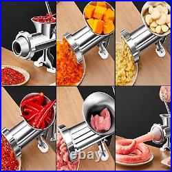 304 Stainless Steel Heavy Duty Manual Meat Grinder #10 Clamp-On Hand Grinder wit