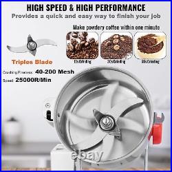 3750W High-Speed Commercial Spice Grinders, Stainless Steel Swing