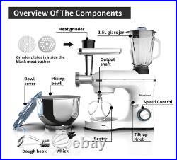 3in1 Food Stand Mixer Stainless Steel Bowl Meat Grinder Blender Juicer 6QT Speed