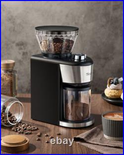 4/2/1Pcs Automatic Burr Mill Coffee Grinder with 2- 12 Custom Grinders, Silver