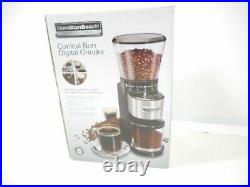 4 oz. Black and Stainless Steel Conical Burr Coffee Grinder with Digital Display