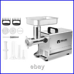 #5 Stainless Steel Meat Grinder, 0.4 HP 300W, Mirror Polishing, Heavy Duty, S