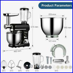 500w 3In1 Stand Mixer Stainless Steel 5QT Bowl Meat Grinder Blender 6 Speed 5L