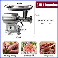 550LB/h Commercial Meat Grinder, 1100W Electric Sausage Stuffer, 193RPM Heavy Duty