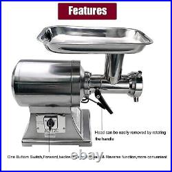 550LB/h Commercial Meat Grinder, 1100W Electric Sausage Stuffer, 193RPM Heavy Duty