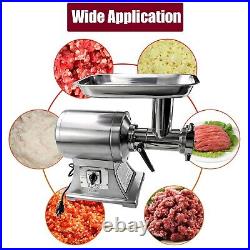 550LB/h Commercial Meat Grinder, 1100W Electric Sausage Stuffer, 193RPM Heavy Duty