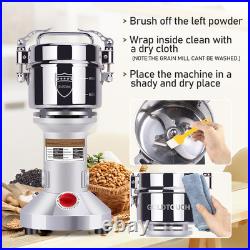 550g Grain Mill Grinder 2000W Electric Stainless Steel Grain Grinder High-Spe