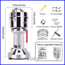 550g Grain Mill Grinder 2000W Electric Stainless Steel Grain Grinder High-Spe