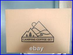 6 pcs Hand Brewed Coffee Set, Manual Coffee Grinder, Pot, Cup, Camping Portable