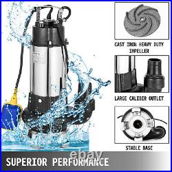 6340GPH Sump Pump 1.5HP Industrial Sewage Cutter Grinder Cast iron Submersible