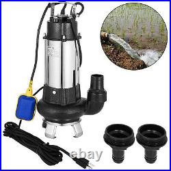 6340GPHSump Pump 1.5HP Industrial Sewage Cutter Grinder Cast iron Submersible