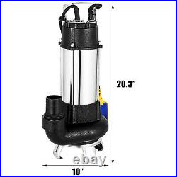 6340GPHSump Pump 1.5HP Industrial Sewage Cutter Grinder Cast iron Submersible