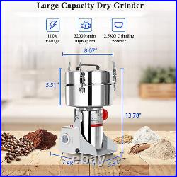 750g/1000g/2500g Commercial Spice Grinder Electric Grain Mill Dry Grinder