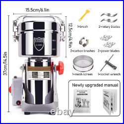 750g Grain Mill Grinder 2800W Electric Stainless Steel Grain Grinder High-Spe