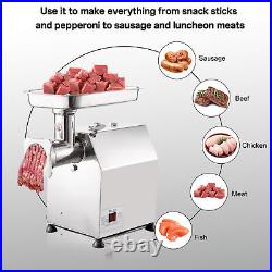 #8 0.50 HP Stainless Steel Electric Meat Grinder Machine Sausage Stuffer Filler