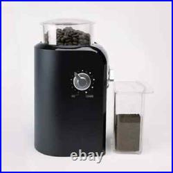 8 oz. Black Stainless Steel Burr Coffee Grinder with Adjustable Settings