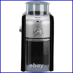 8 oz. Black Stainless Steel Burr Coffee Grinder with Adjustable Settings